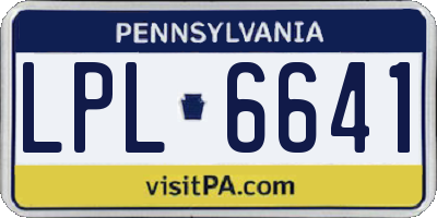 PA license plate LPL6641