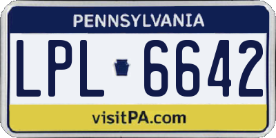 PA license plate LPL6642