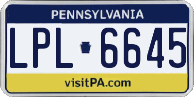 PA license plate LPL6645