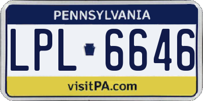 PA license plate LPL6646