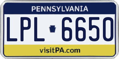 PA license plate LPL6650