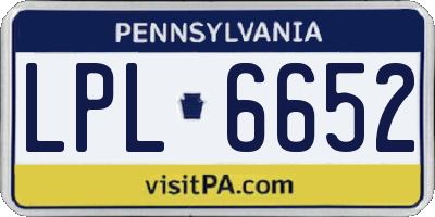 PA license plate LPL6652