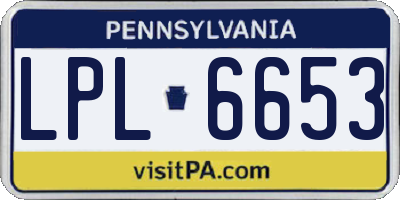 PA license plate LPL6653