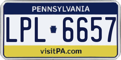 PA license plate LPL6657
