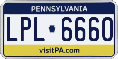 PA license plate LPL6660