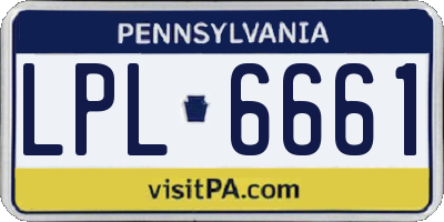 PA license plate LPL6661