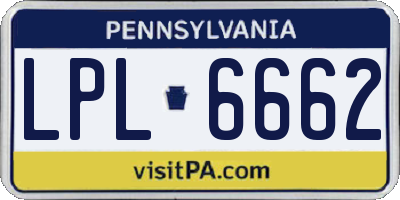 PA license plate LPL6662