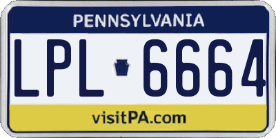 PA license plate LPL6664