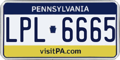 PA license plate LPL6665