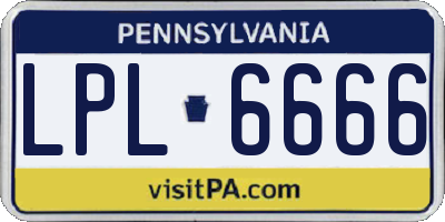 PA license plate LPL6666