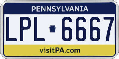 PA license plate LPL6667
