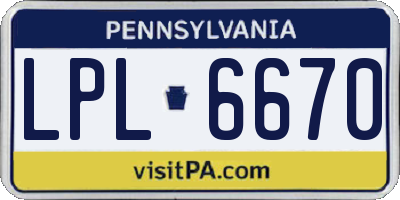 PA license plate LPL6670