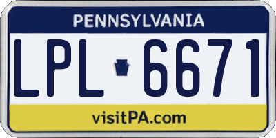 PA license plate LPL6671