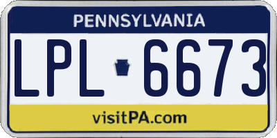 PA license plate LPL6673