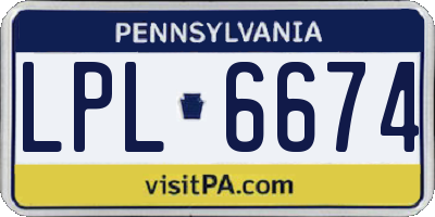 PA license plate LPL6674