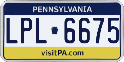 PA license plate LPL6675