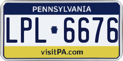 PA license plate LPL6676