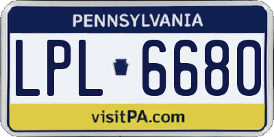 PA license plate LPL6680