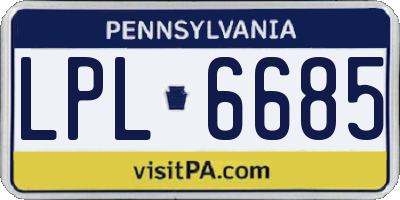 PA license plate LPL6685