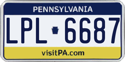 PA license plate LPL6687