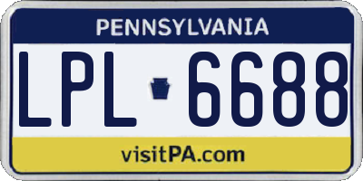 PA license plate LPL6688