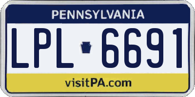 PA license plate LPL6691