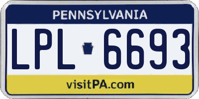 PA license plate LPL6693