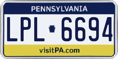 PA license plate LPL6694