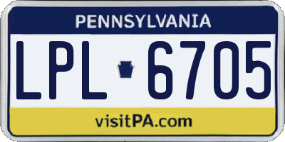 PA license plate LPL6705