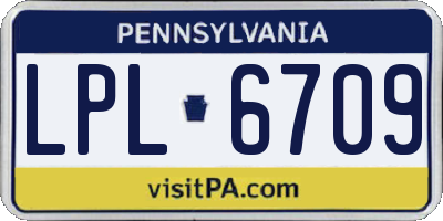 PA license plate LPL6709