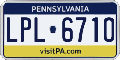 PA license plate LPL6710