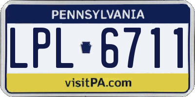 PA license plate LPL6711