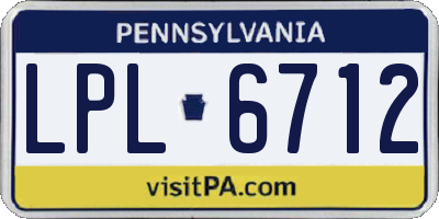 PA license plate LPL6712