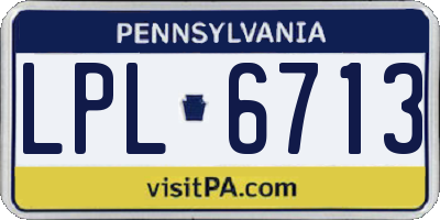 PA license plate LPL6713