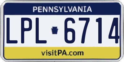 PA license plate LPL6714