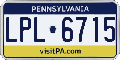 PA license plate LPL6715