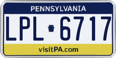 PA license plate LPL6717