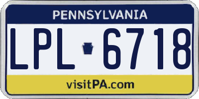 PA license plate LPL6718