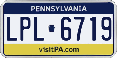 PA license plate LPL6719