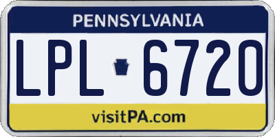 PA license plate LPL6720