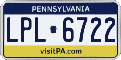 PA license plate LPL6722