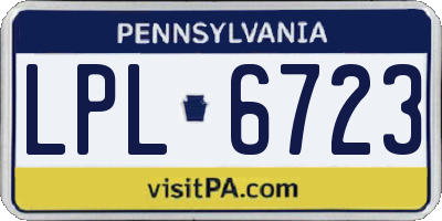 PA license plate LPL6723