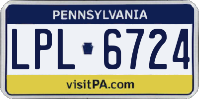 PA license plate LPL6724