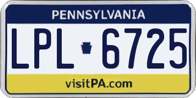 PA license plate LPL6725