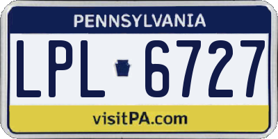 PA license plate LPL6727