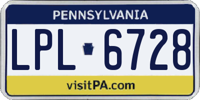 PA license plate LPL6728