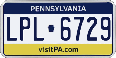 PA license plate LPL6729