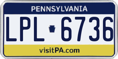 PA license plate LPL6736