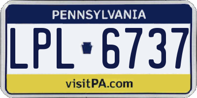 PA license plate LPL6737