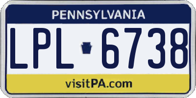 PA license plate LPL6738